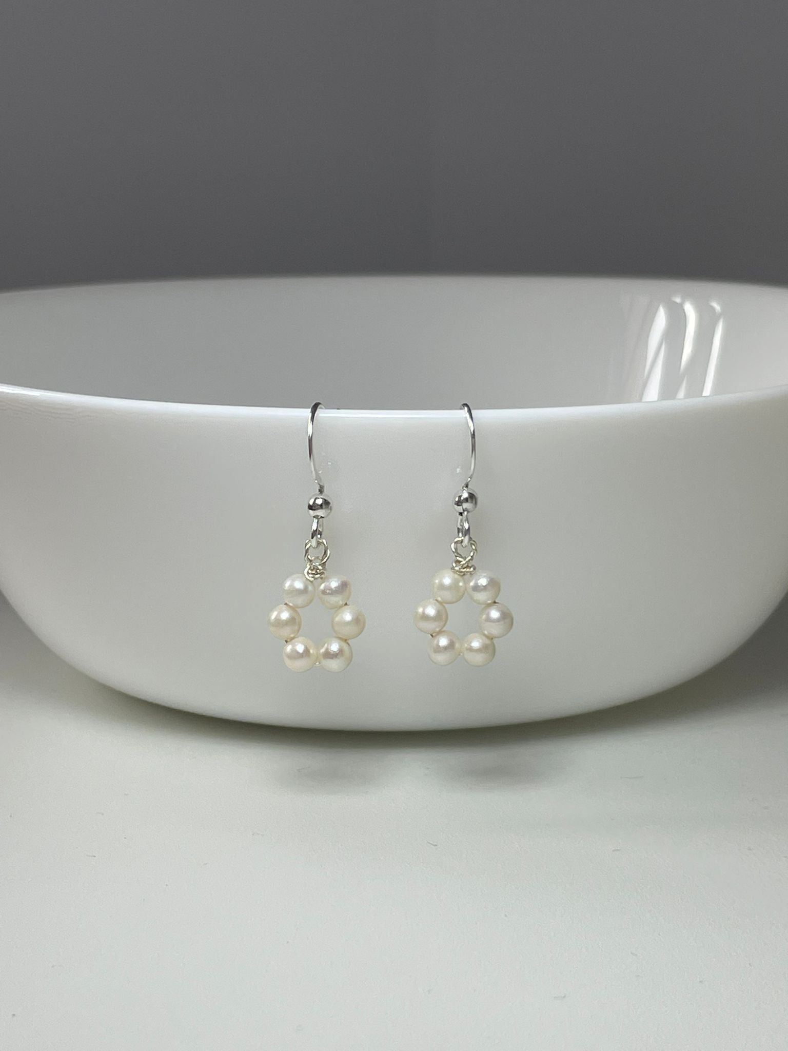 Handmade Elegant Freshwater Pearl Loop Earrings
