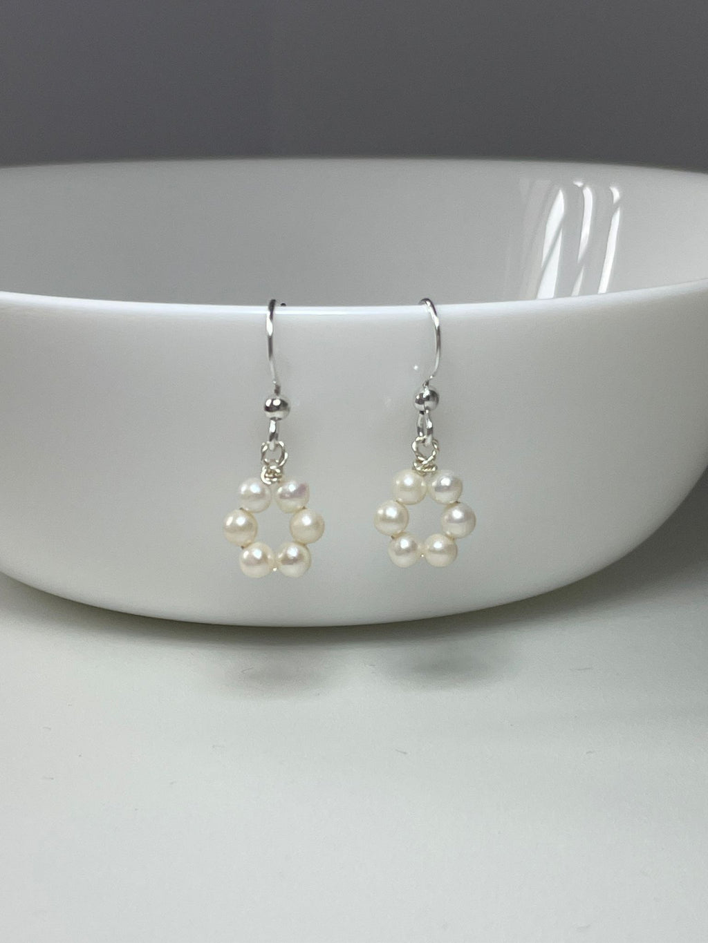 Handmade Elegant Freshwater Pearl Loop Earrings