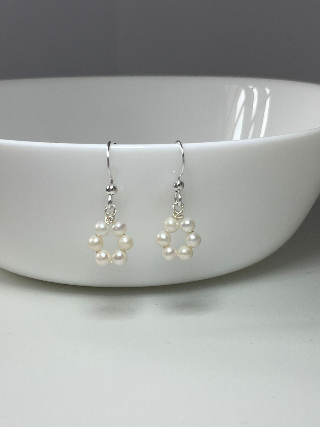 Handmade Elegant Freshwater Pearl Loop Earrings