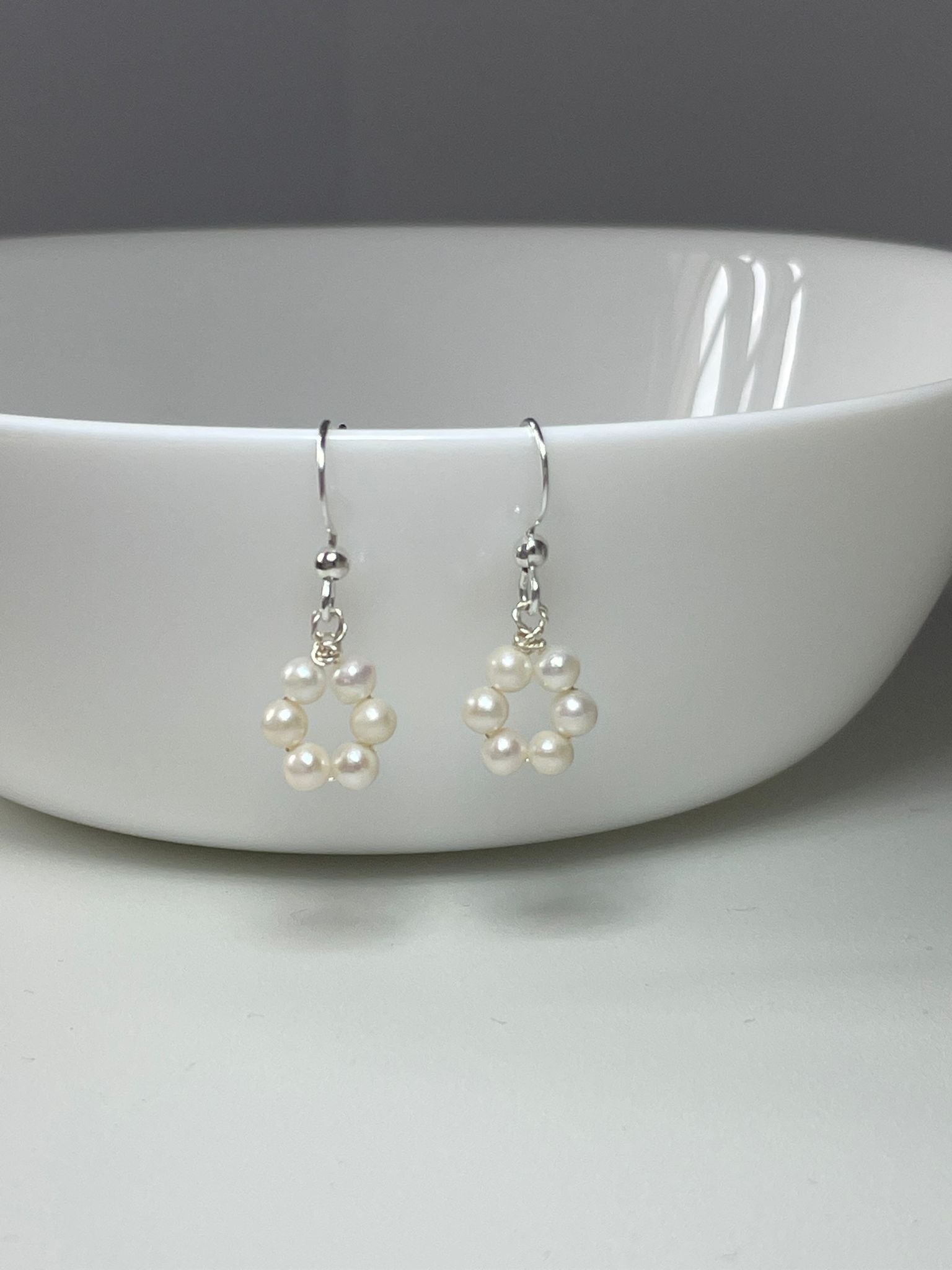 Handmade Elegant Freshwater Pearl Loop Earrings