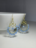 Handwired Blue Crystal Earrings