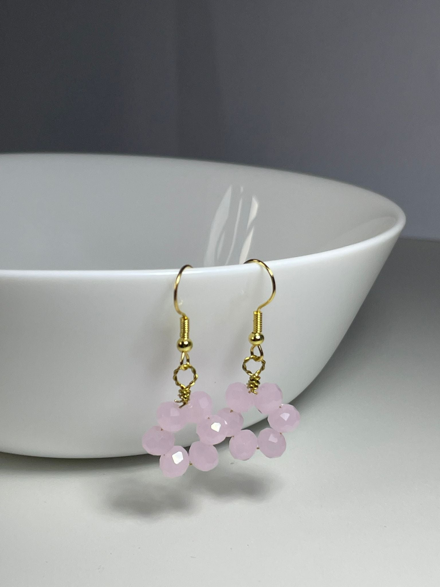 Pink Crystal Flower Drops
