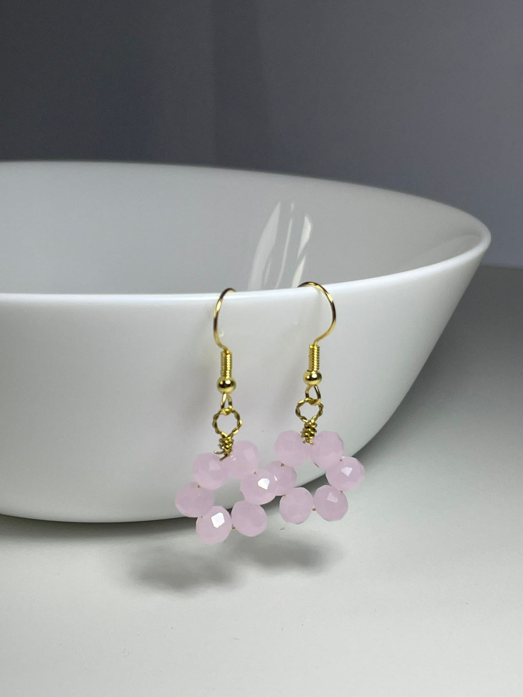 Pink Crystal Flower Drops