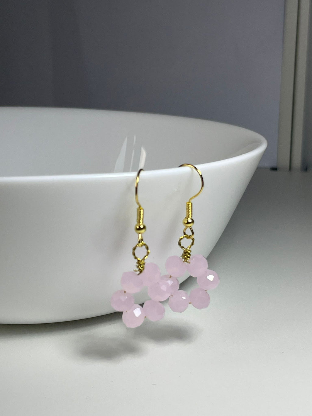 Pink Crystal Flower Drops