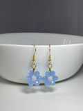 Sky Blue Crystal Flower Drops