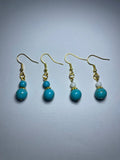 Elegant Natural Turquoise Drop Earrings(Blue+White)