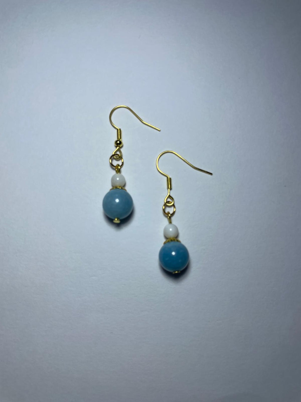 Elegant Natural Aquamarine Bead Earrings(Short)
