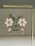 Handcrafted Soft Pink Crystal Earrings