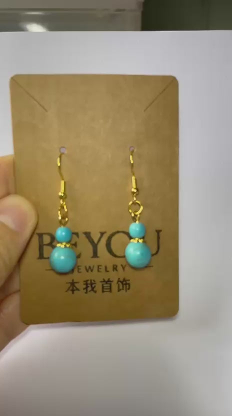 Elegant Natural Turquoise Drop Earrings(All Blue)